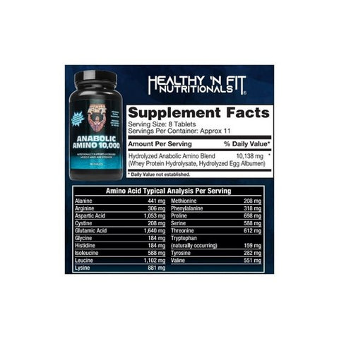 Healthy 'n Fit, Anabolic Amino 10000, 90 Tabs