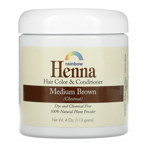 Rainbow Research, Henna Hair Color and Conditioner Medium Brown Chestnut, 4 Oz