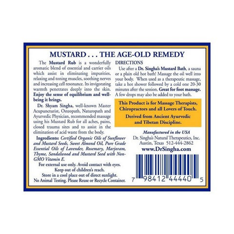 Dr. Singhas Mustard Bath, Mustard Rub, 6 Oz