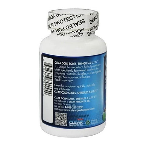 Clear Products, Clear Cold Sores, Shingles and UTI's, 60 Caps