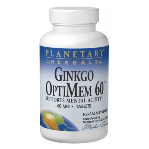 Planetary Herbals, Ginkgo Optimem, 60 mg, 180 Tabs