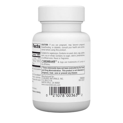 Source Naturals, Ultra Chromium GTF, 200 mcg, 60 Tabs