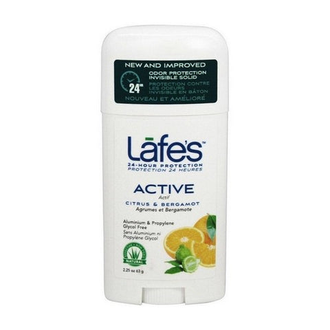 Lafes Natural Body Care, Twist Stick Deodorant Active, 2.5 Oz