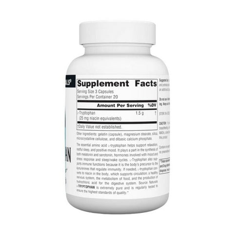 Source Naturals, L-Tryptophan, 500 MG, 60 Caps