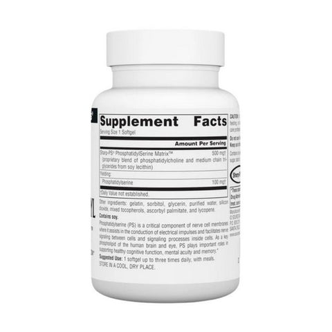 Source Naturals, Phosphatidyl Serine, 500 mg, Matrix Softgel 60 Sg