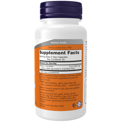 Now Foods, Acetyl-L Carnitine, 500 mg, 50 Caps