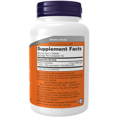 Now Foods, Acetyl-L Carnitine, 750 mg, 90 Tabs