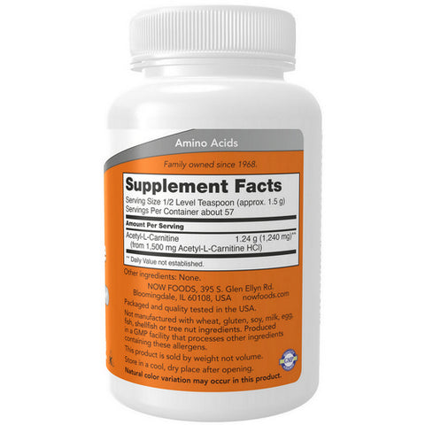 Now Foods, Acetyl-L Carnitine, Powder 3 OZ