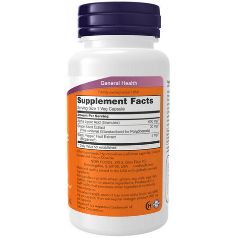Now Foods, Alpha Lipoic Acid, 600 mg, 60 Vcaps