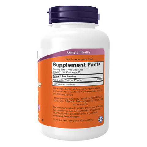 Now Foods, Apple Cider Vinegar, 450 mg, 180 Caps