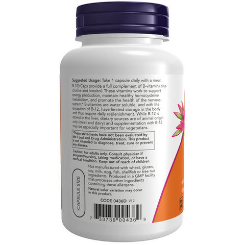 Now Foods, Vitamin B-100, 100 Caps