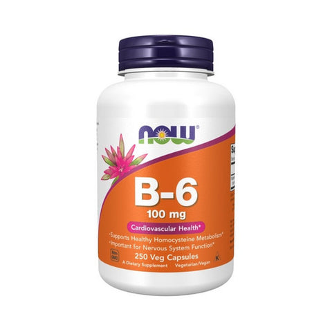 Now Foods, B-6, 100 mg, 250 Caps