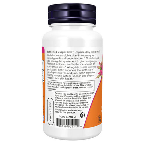 Now Foods, Biotin, 5000 mcg, 60 Veg Caps