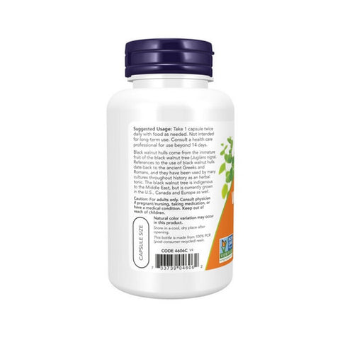 Now Foods, Black Walnut Hulls, 500 Mg, 100 Veg Caps