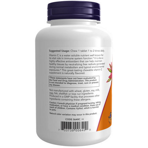 Now Foods, Vitamin C-500 Cherry Chewable, 100 Tabs