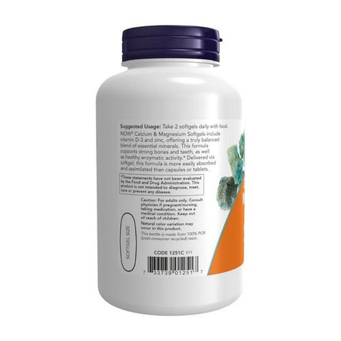 Now Foods, Calcium & Magnesium, 120 Softgels
