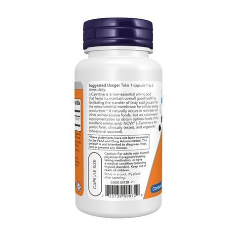 Now Foods, L-Carnitine, 500 mg, 60 Caps