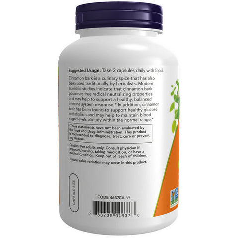 Now Foods, Cinnamon Bark, 600 mg, 240 Caps
