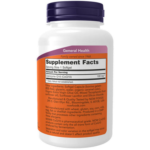Now Foods, CoQ10, 100 mg, 150 Sgels