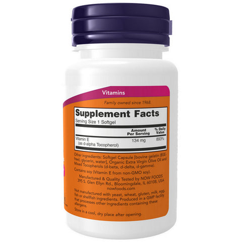 Now Foods, E-200 MT, 100 Sgels