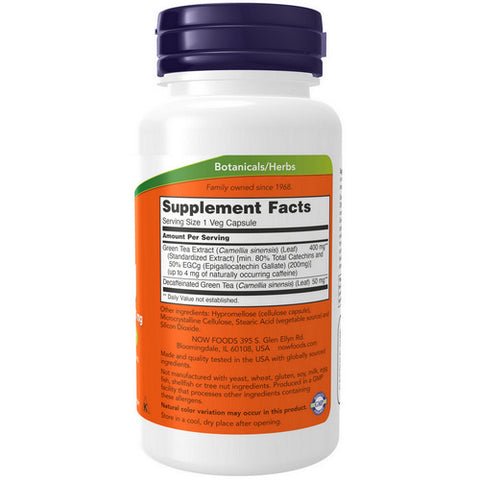 Now Foods, EGCg Green Tea Extract, 400 mg, 90 Veg Caps