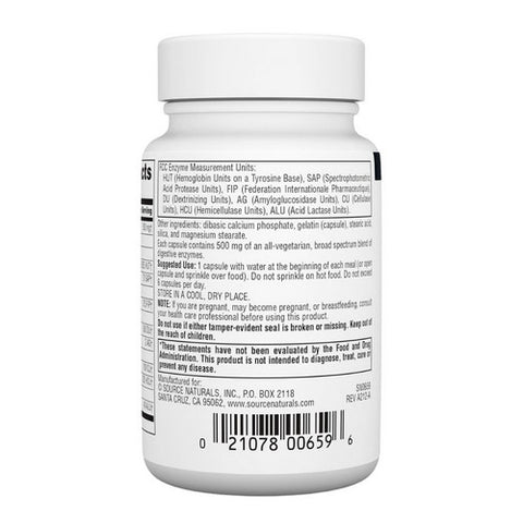 Source Naturals, Essential Enzymes, 500 mg, 60 Caps