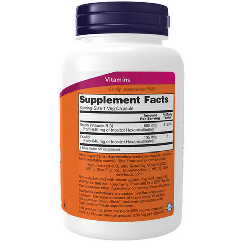 Now Foods, Flush Free Niacin, 500 mg, 90 Veg Caps