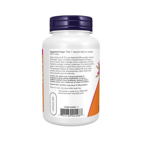 Now Foods, Flush Free Niacin, 500 mg, 90 Veg Caps
