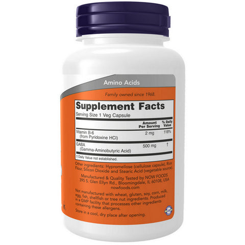 Now Foods, Gaba, 500 mg, 100 Caps