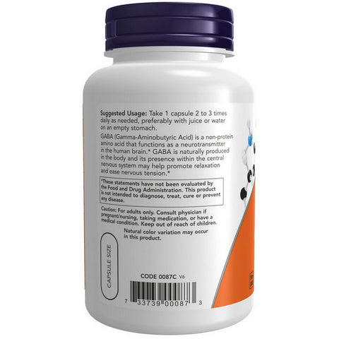 Now Foods, Gaba, 500 mg, 100 Caps