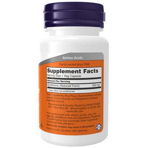 Now Foods, Glutathione, 250 mg, 60 Caps