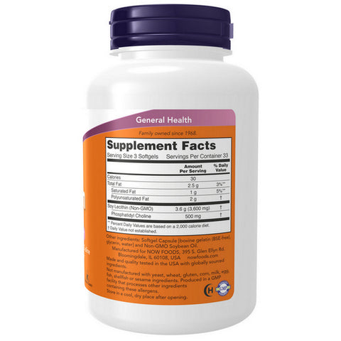 Now Foods, Lecithin, 1200 mg, 100 Sgels
