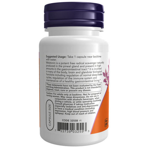 Now Foods, Melatonin, 3 mg, 60 Caps