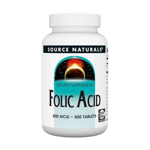 Source Naturals, Folic Acid, 800 mcg, 500 Tabs
