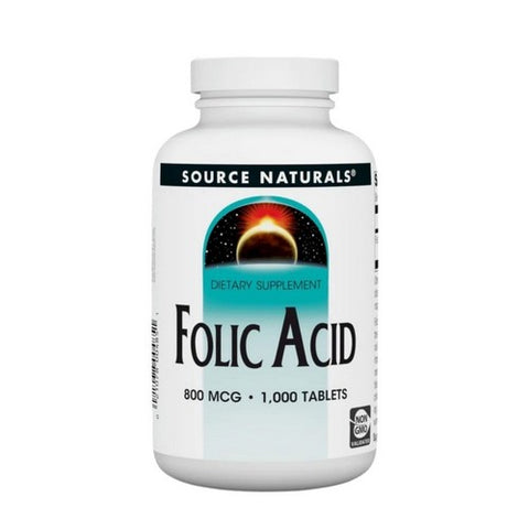 Source Naturals, Folic Acid, 800 mcg, 1000 Tabs