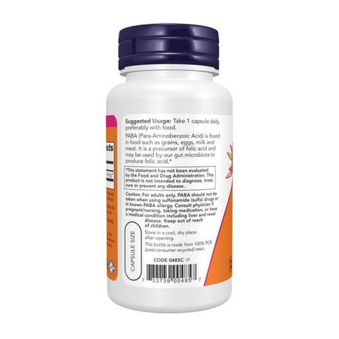 Now Foods, Paba, 500 mg, 100 Caps
