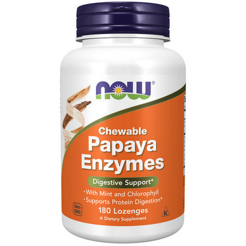 Now Foods, Papaya Enzyme Chewable, 180 Lozenges