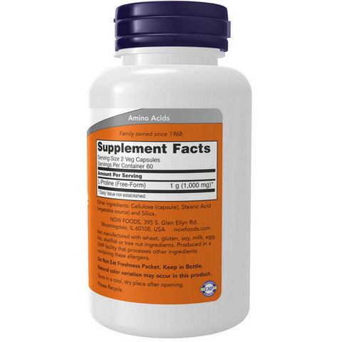 Now Foods, L-Proline, 500 mg, 120 Vcap