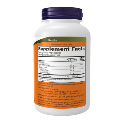 Now Foods, Psyllium Husk, 500 mg, 500 Caps