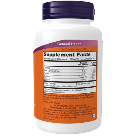 Now Foods, Shark Cartilage, 750 mg, 100 Caps