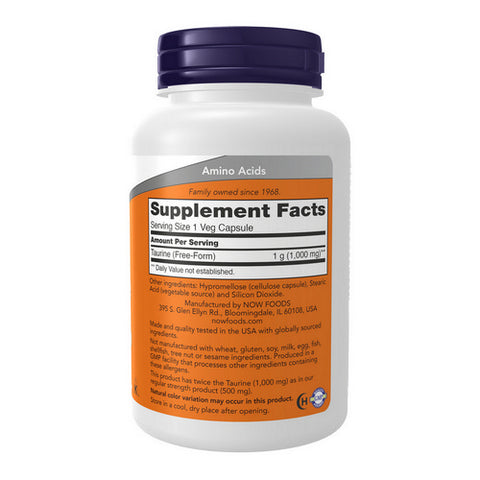 Now Foods, Taurine, 1000 mg, 100 Veg Caps