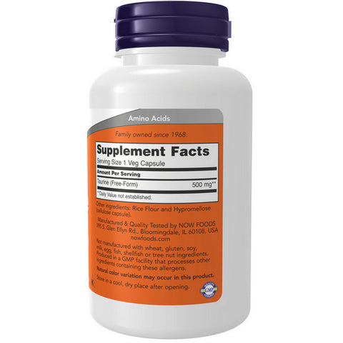 Now Foods, Taurine, 500 mg, 100 Caps
