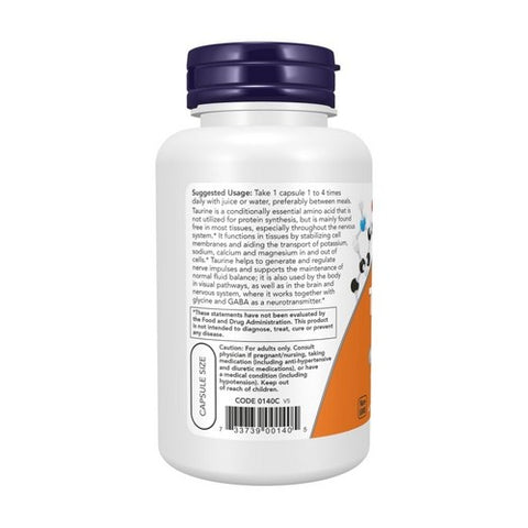 Now Foods, Taurine, 500 mg, 100 Caps