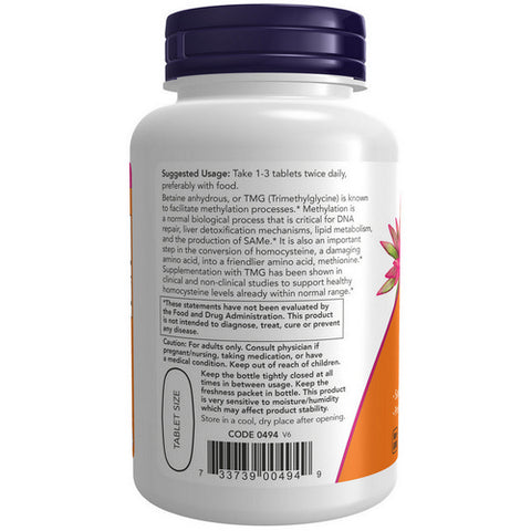 Now Foods, TMG, 1000 mg, 100 Tabs
