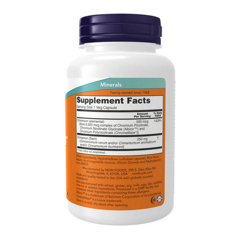 Now Foods, Tri-Chromium, 500 mcg, 180 Veg Caps