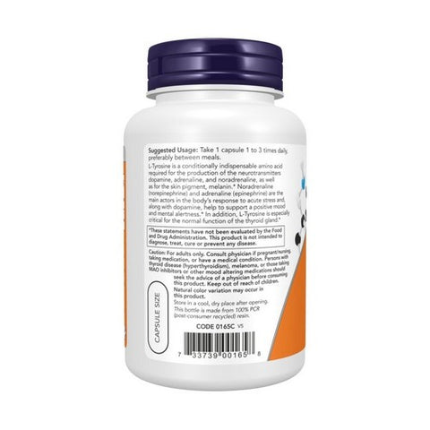Now Foods, L-Tyrosine, 750 mg, 90 Veg Caps