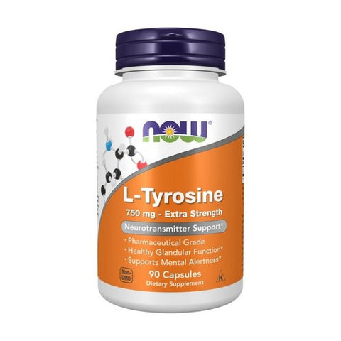 Now Foods, L-Tyrosine, 750 mg, 90 Veg Caps
