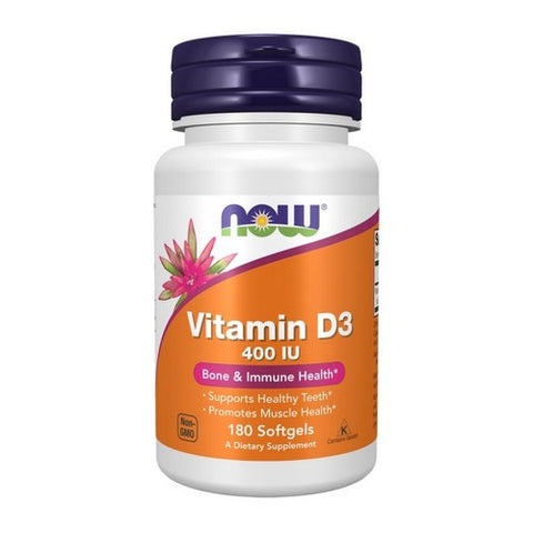 Now Foods, Vitamin D-3, 400 IU, 180 Softgels