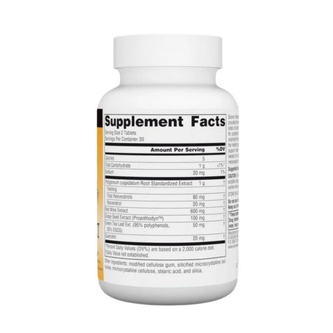 Source Naturals, Red Wine Extract, W/resveratrol Tabs 60 Tabs