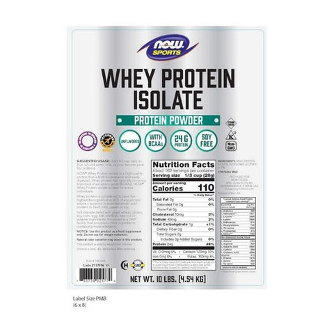 Now Foods, Whey Protein Isolate, Unflavored , 10lb